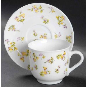 Martha Stewart Everyday Flat cup & Saucer Sets (Lot of 5) Pansies NWOT